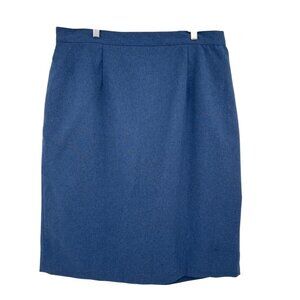 Navy Pencil Skirt 20W Sag Harbor Suits Blue Elastic Waist Office Vintage Modest